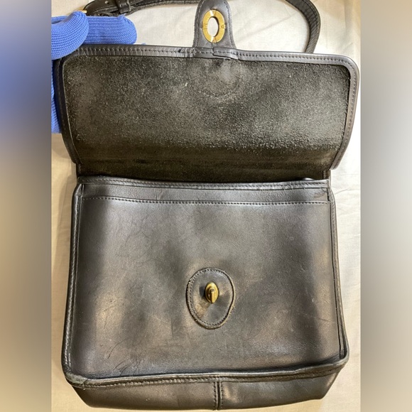 Coach Black Willis Vintage Leather Crossbody shoulder Bag with Detachable Strap - Picture 5 of 17